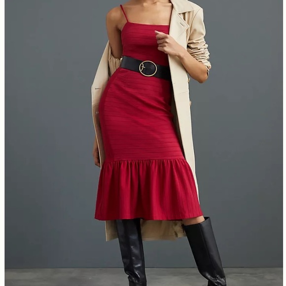 Anthropologie x Hutch Square Neck Slim Midi Dress - Picture 1 of 5